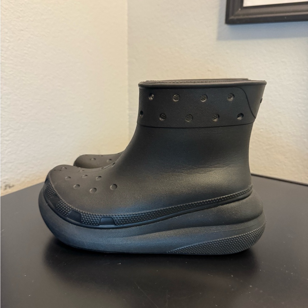 Crocs Classic Bone Waterproof Crush Rain Boots Black